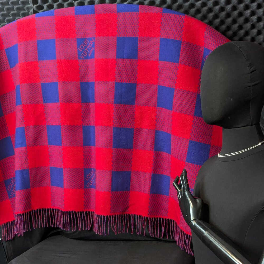 LOUIS VUITTON Damier Masai Large Wool Rug Blanket - RARE - Picture 10 of 16